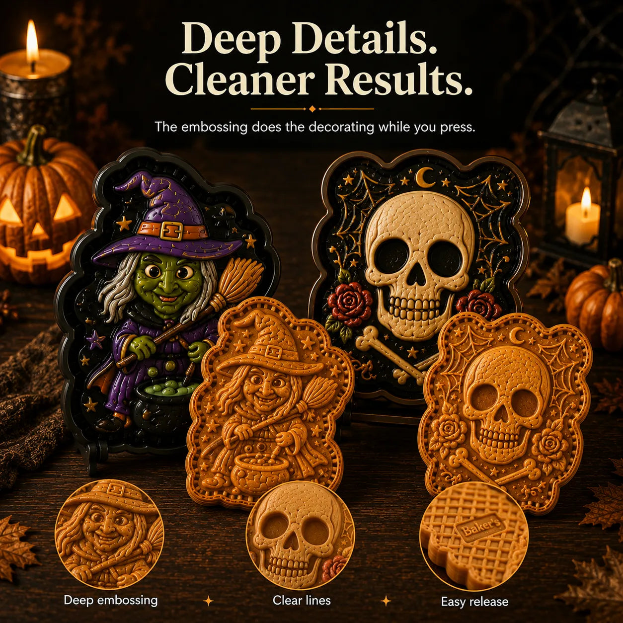 🎃 Halloween Mini Pie Mold Collection | Reusable Embossed Molds for Shaping Detailed Pumpkin, Ghost, Reindeer, Tree & Holiday Pies 🥧✨