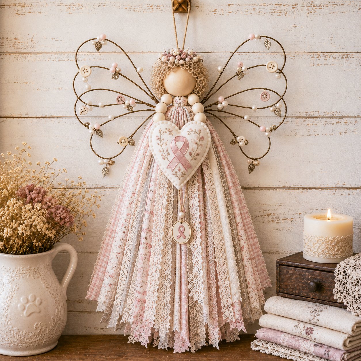 🔥LAST DAY 50% OFF - 🪽 Angel Fabric Hanging DIY Kit - Stitch a Little Blessing That Stays Forever