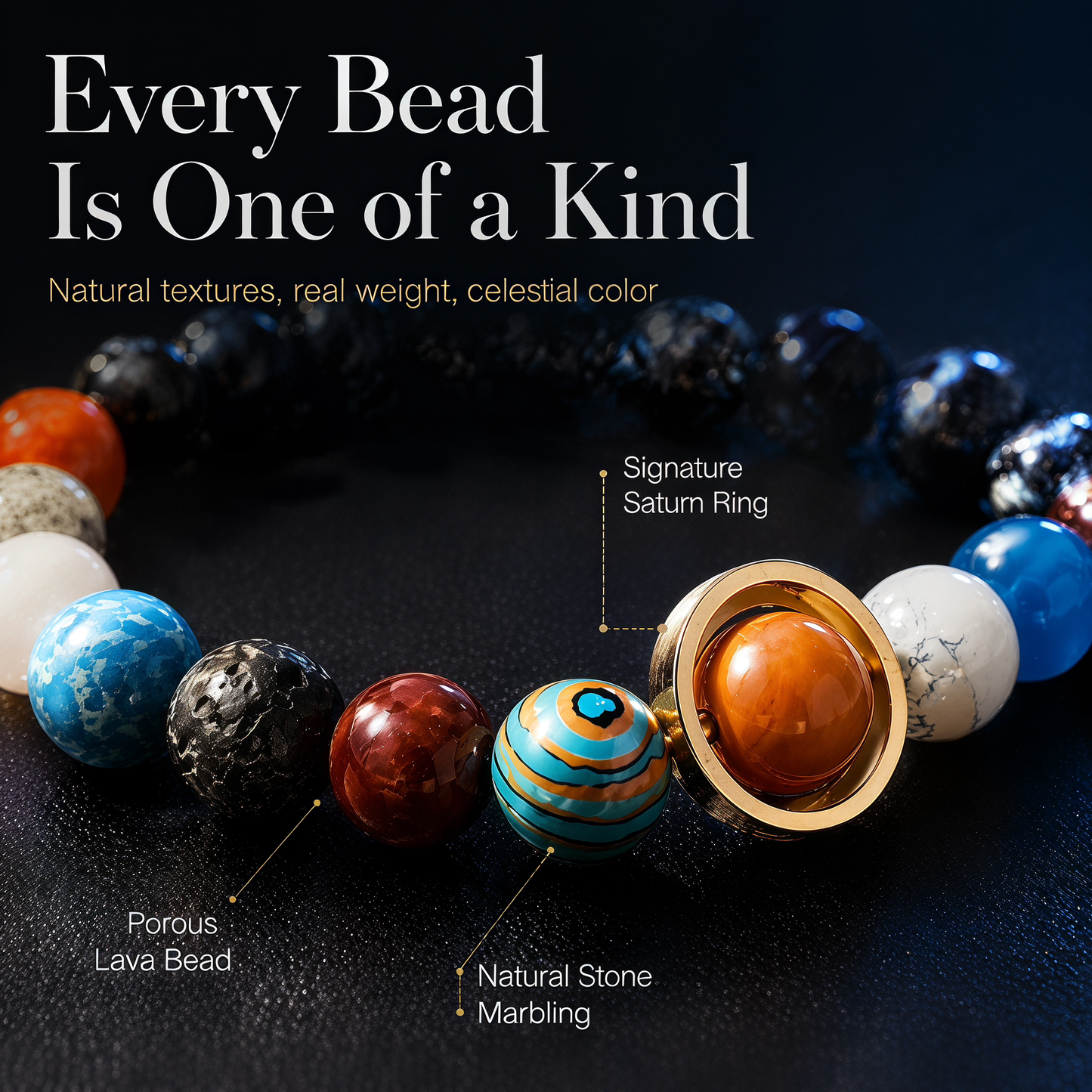 🌌The "Wear the Universe" Natural Stone Solar System Bracelet | Grounding Galaxy Jewelry
