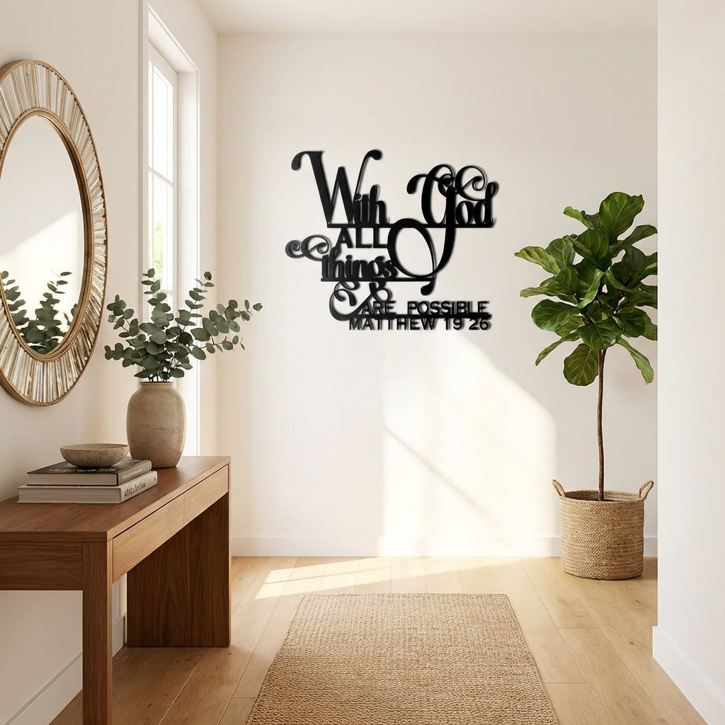 Con Dios, Todo es Posible – Arte de Pared de Metal