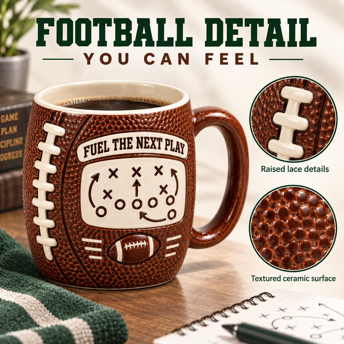 🏈 Your Game Day MVP Has Arrived! The Ultimate "Pigskin" Ceramic Mug ☕️
