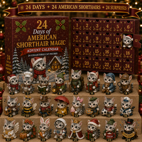 🐱 24 Days of American Shorthair Magic Advent Calendar – 24 Collectible Christmas Cat Surprises
