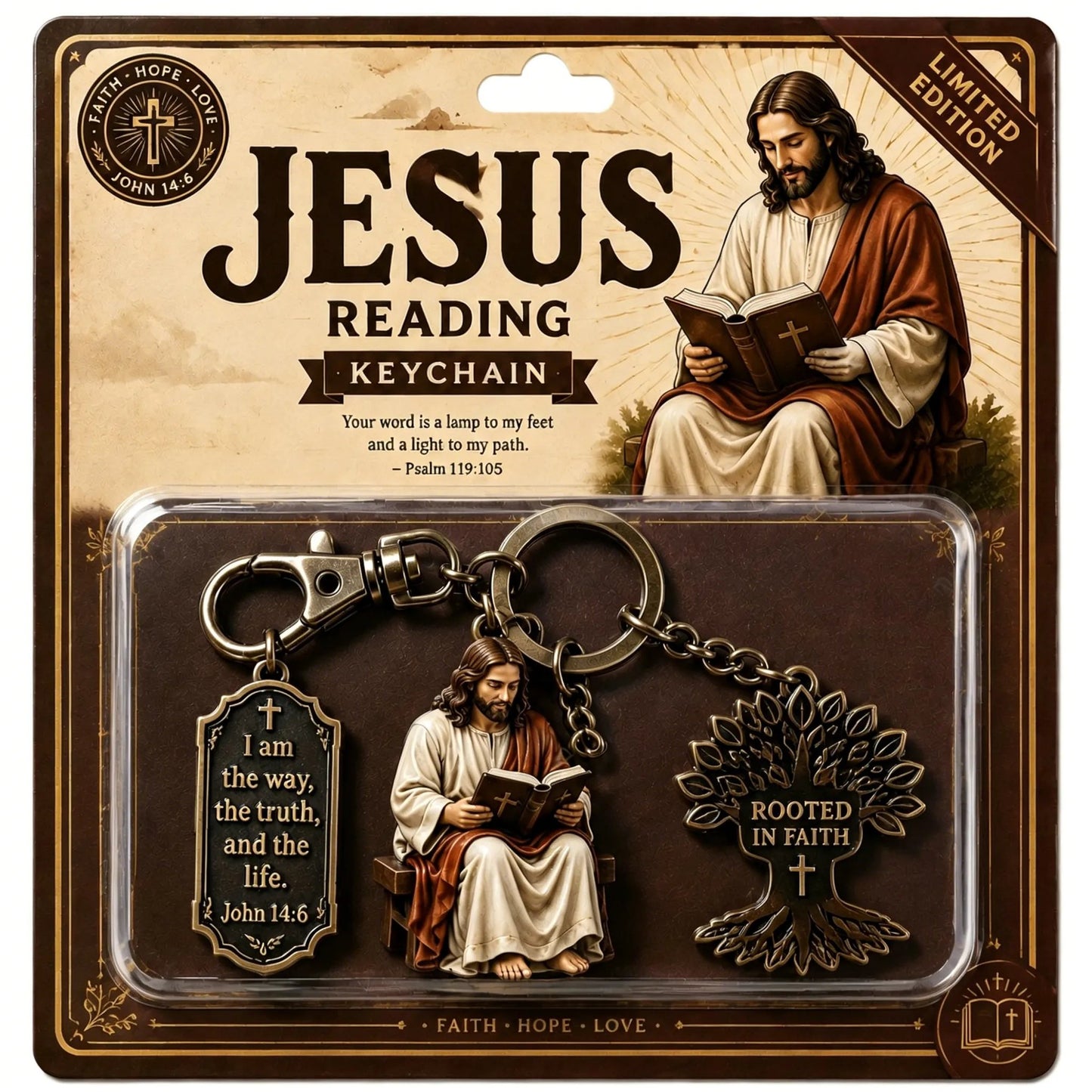 🔥Last Day 49% OFF🔥 - ✝Jesus Reading Keychain