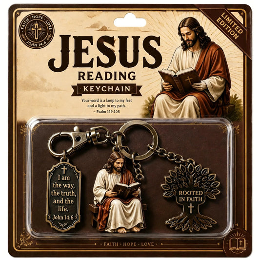 🔥Last Day 49% OFF🔥 - ✝Jesus Reading Keychain