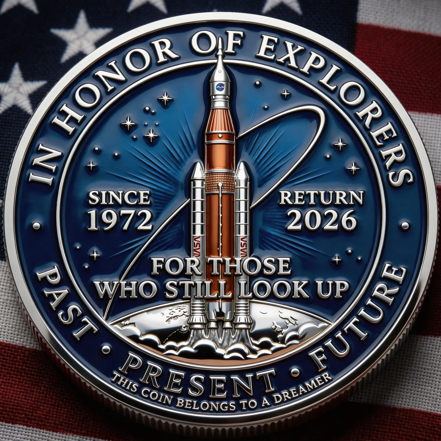 ★Artemis II • Heroic Achievement Relief Enamel Commemorative Coin★