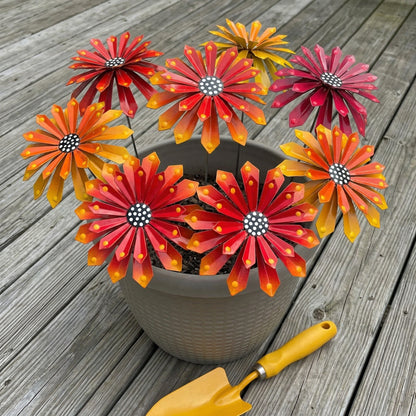 🔥Last Day 49% OFF-Metal Zinnia Flower Garden Stake