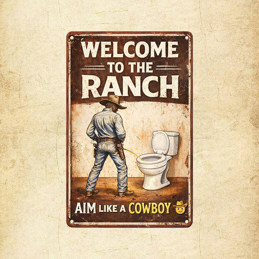 "Ranch-Ready" Bathroom Humor Sign 🤠