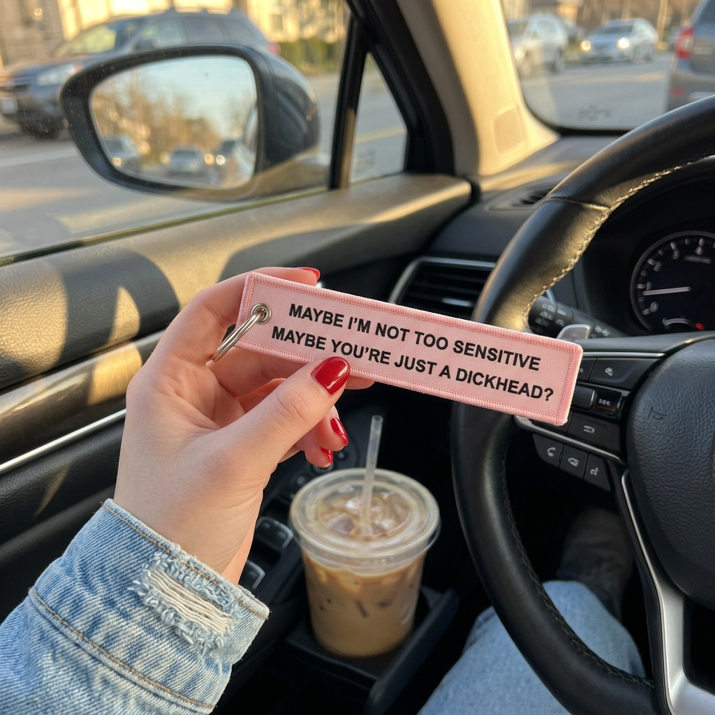 The "Not Too Sensitive" Sassy Flight Tag Keychain 💖🔑