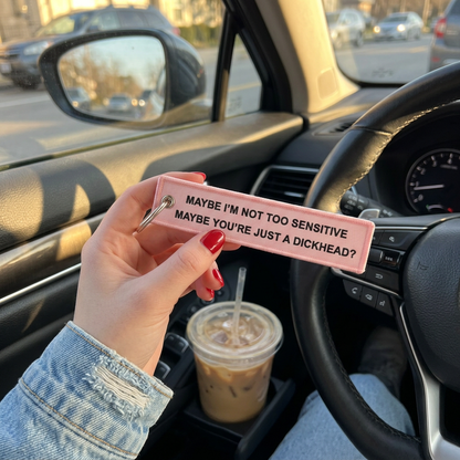 The "Not Too Sensitive" Sassy Flight Tag Keychain 💖🔑