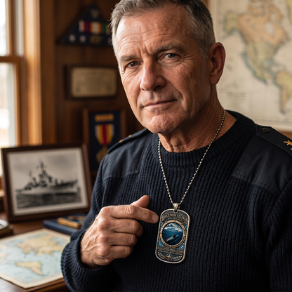 Blue Nose Veteran Dog Tag Necklace – Arctic Circle Service Submarine Tribute Pendant, Silent Service Military Keepsake Gift