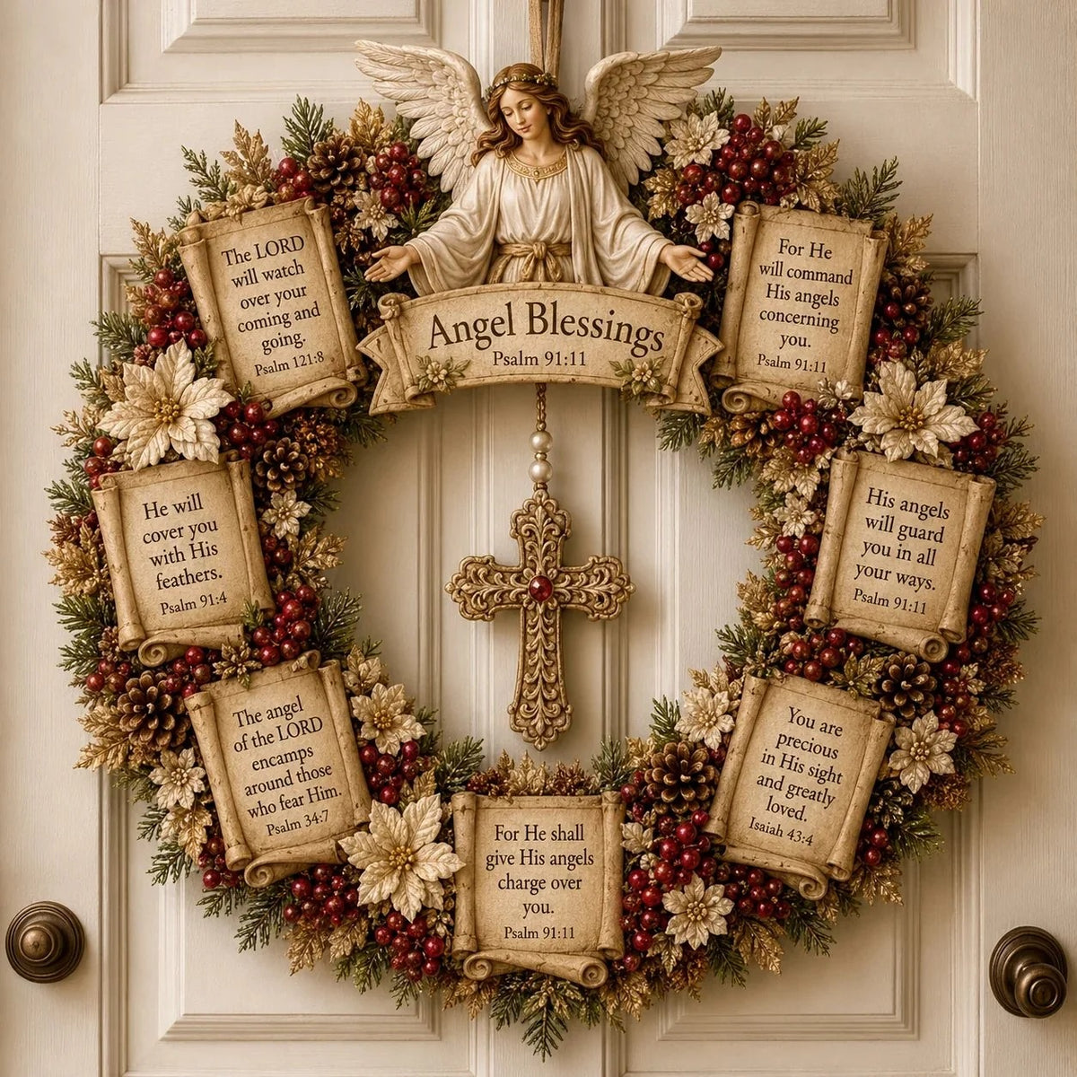 Christian Scripture Wreath Wall Hanging