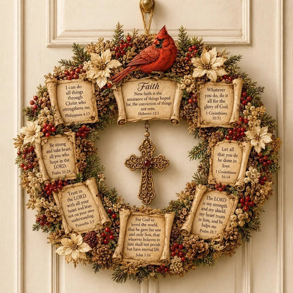 Christian Scripture Wreath Wall Hanging