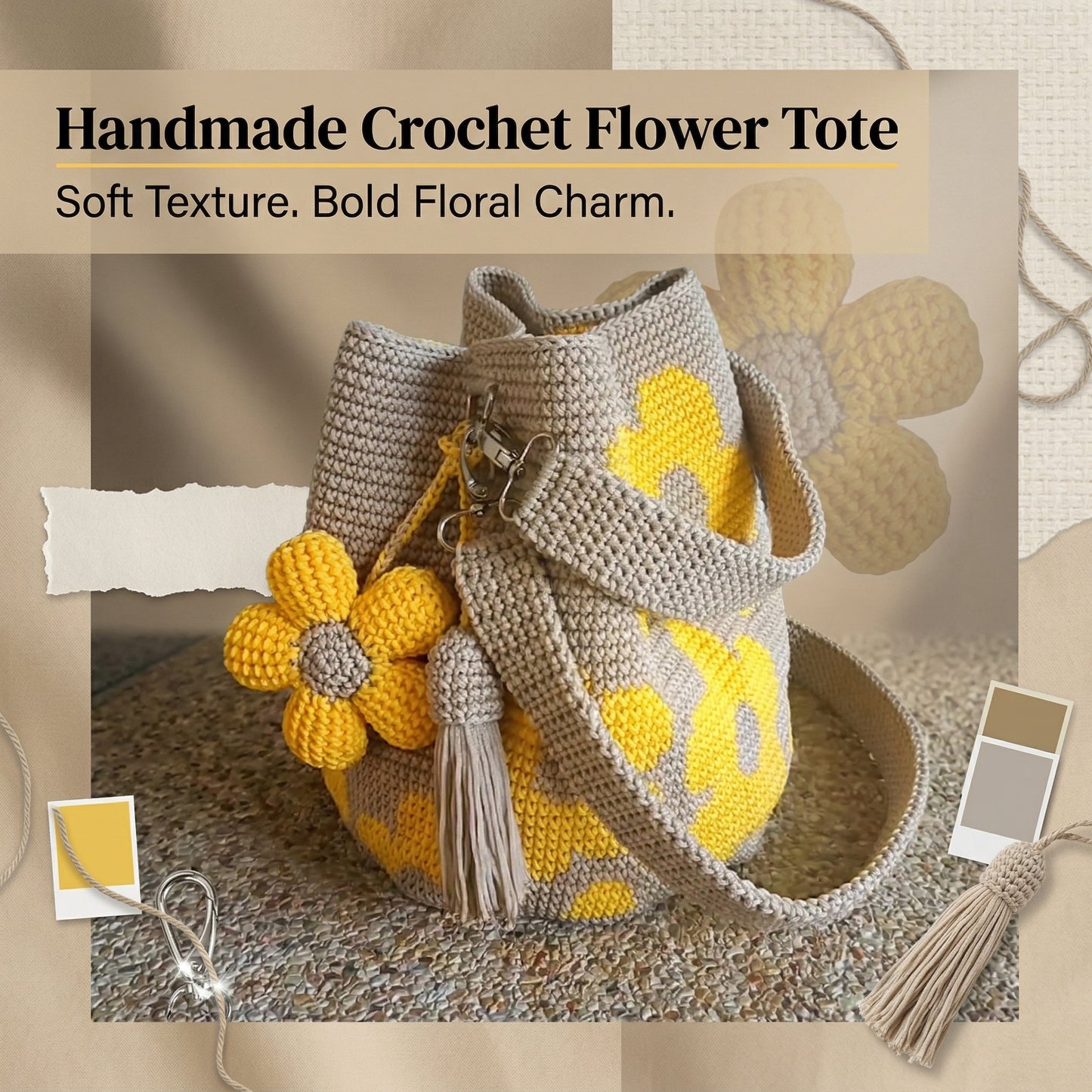 🔥Mother's Day Coming Soon: 49% OFF-Handmade Crochet Flower Tote 🌼✨