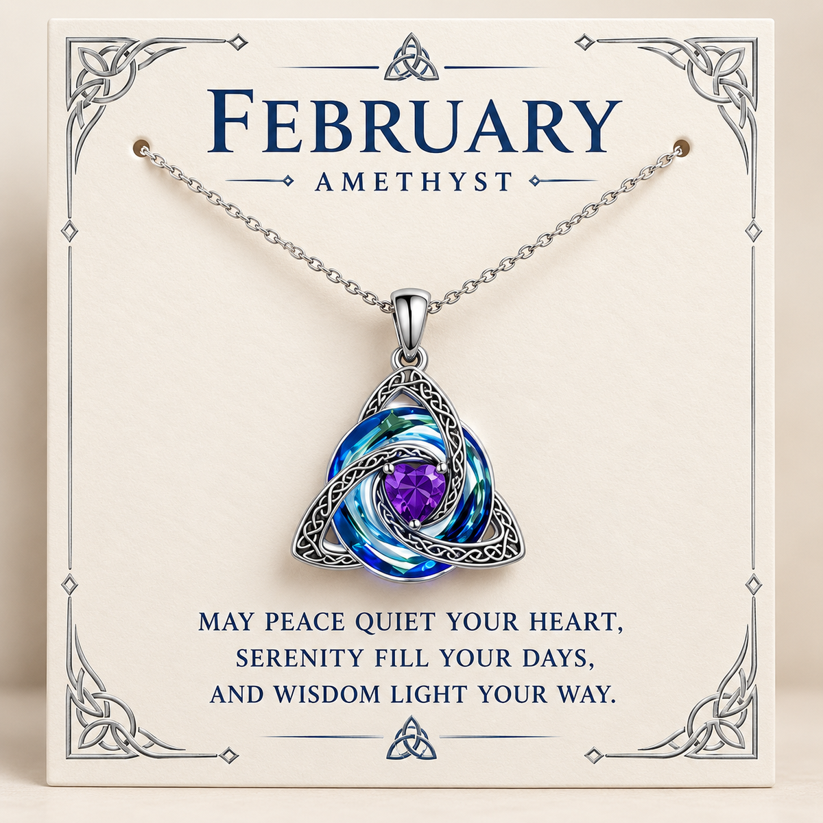♾️💖Birthstone Celtic Knot Necklace with cards