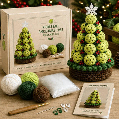 🔥LAST DAY 50% OFF - 🎄Sports Ball Christmas Tree Crochet Kit
