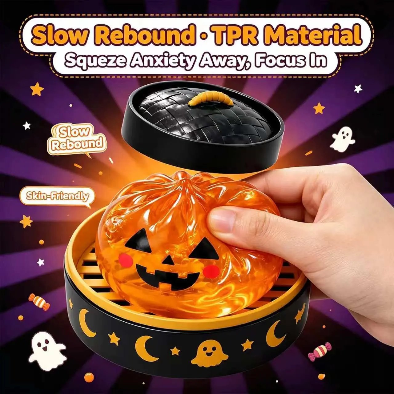🌟Cute Halloween scary ghost squeeze toy set