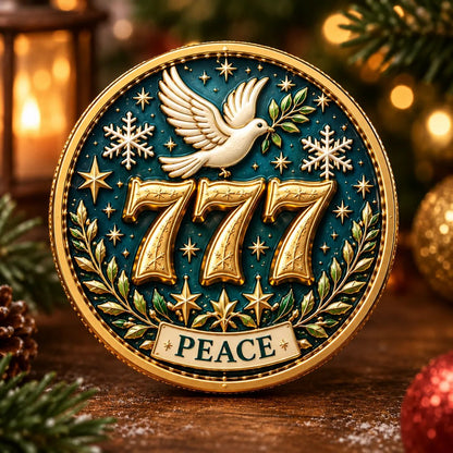 🎄✨ Lucky 777 Christmas Blessing Coin — Holiday Collectible Keepsake 🎁