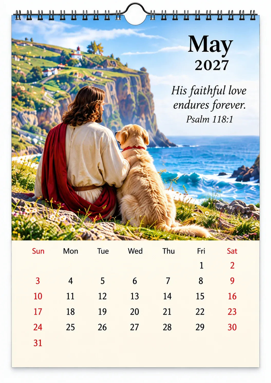 ✝️ 2027 Seasons of Faith Wall Calendar | 12 Months of Christian-Inspired Artwork, Peaceful Countryside Scenes & Shepherd Imagery for Home, Prayer Spaces & Meaningful Gifts 🌿