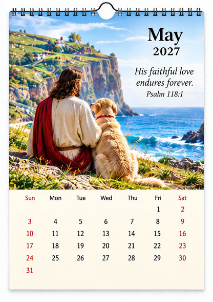 ✝️ 2027 Seasons of Faith Wall Calendar | 12 Months of Christian-Inspired Artwork, Peaceful Countryside Scenes & Shepherd Imagery for Home, Prayer Spaces & Meaningful Gifts 🌿