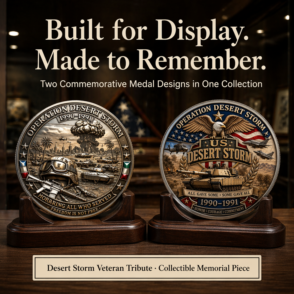 Desert Storm Veteran Commemorative Challenge Coin | 1990-1991 Gulf War Military Tribute Gift