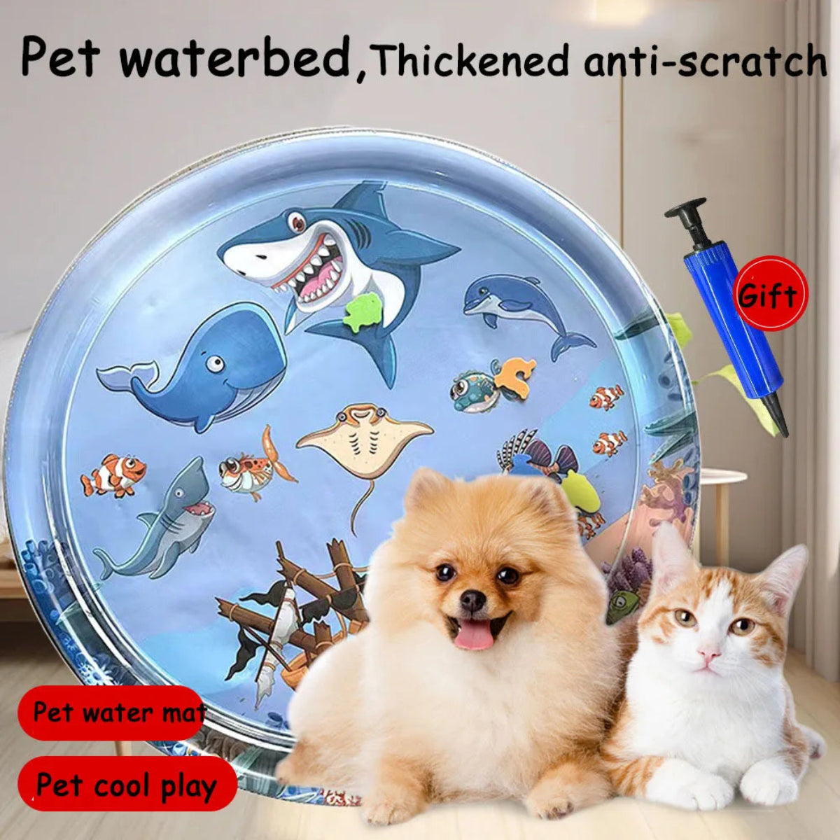 🐾 Splash & Play™ Pet Water Sensory Mat Keep Your Pet Cool, Curious, and Happily Occupied All Summer Long! 🌊🐱🐶