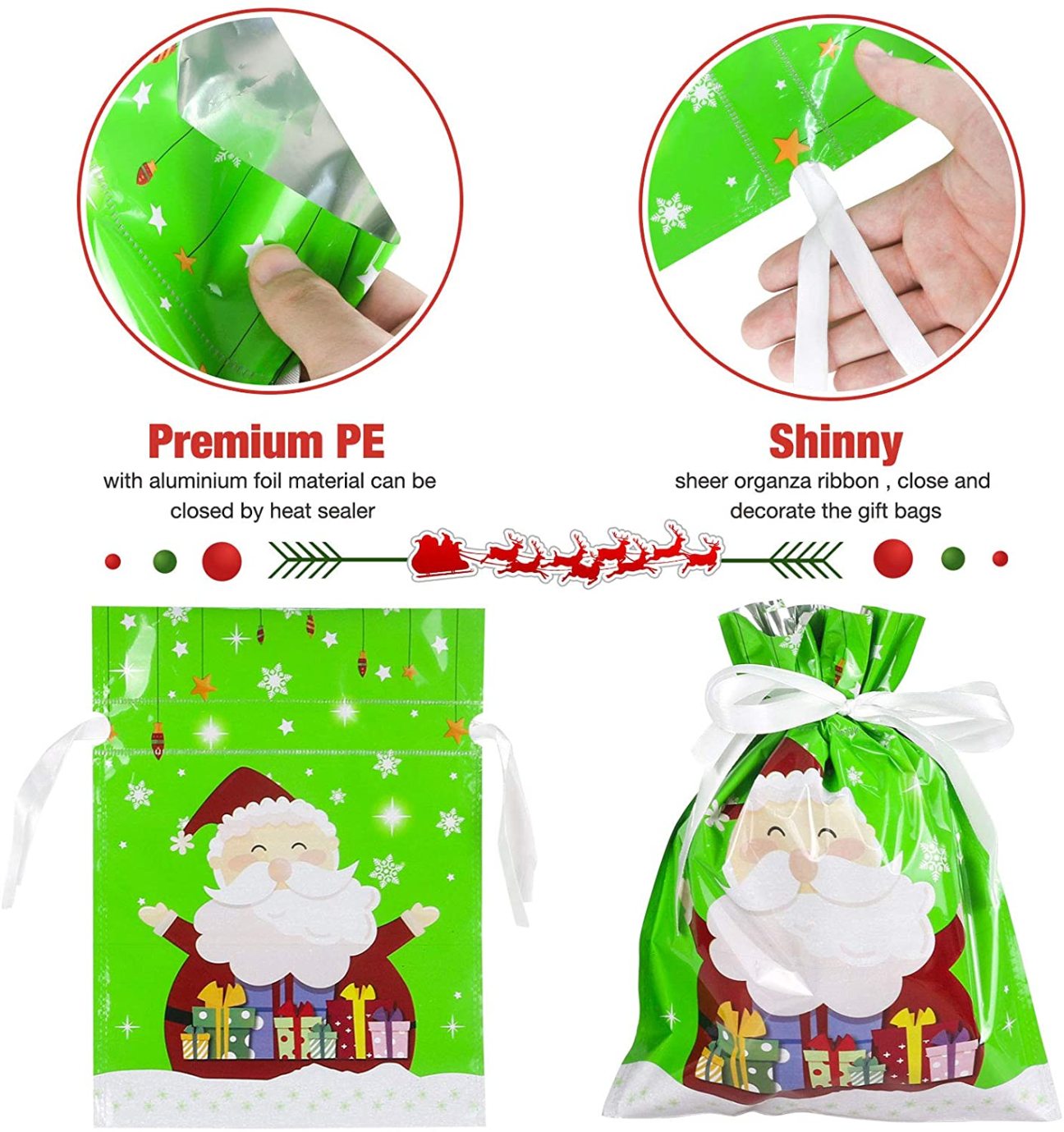 Drawstring Christmas Gift Bags (Biodegradable)