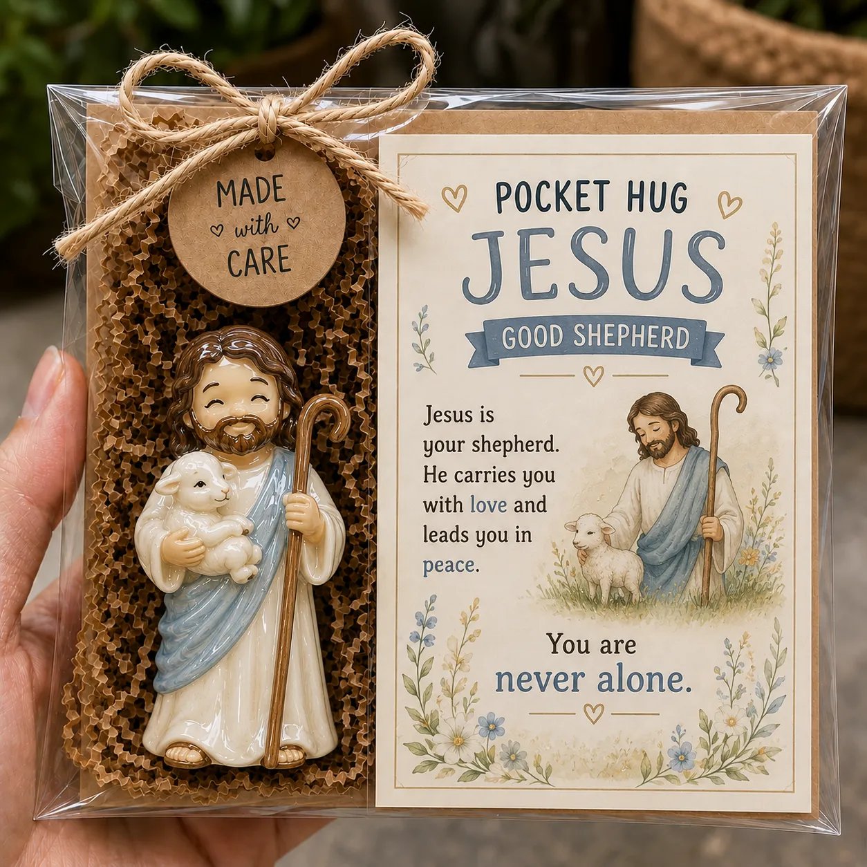 ✝️ Christian Pocket Blessing Keepsake Gift Set Collection | Devotional Figure, Scripture-Inspired Encouragement Card & Gift-Ready Packaging Included 🤍
