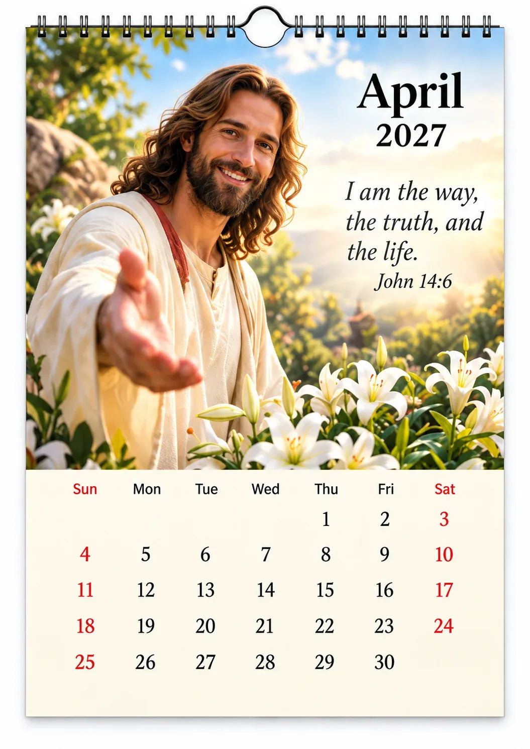 ✝️ 2027 Seasons of Faith Wall Calendar | 12 Months of Christian-Inspired Artwork, Peaceful Countryside Scenes & Shepherd Imagery for Home, Prayer Spaces & Meaningful Gifts 🌿