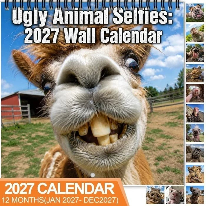 📸😂2027 Ugly Animal Selfies Wall Calendar