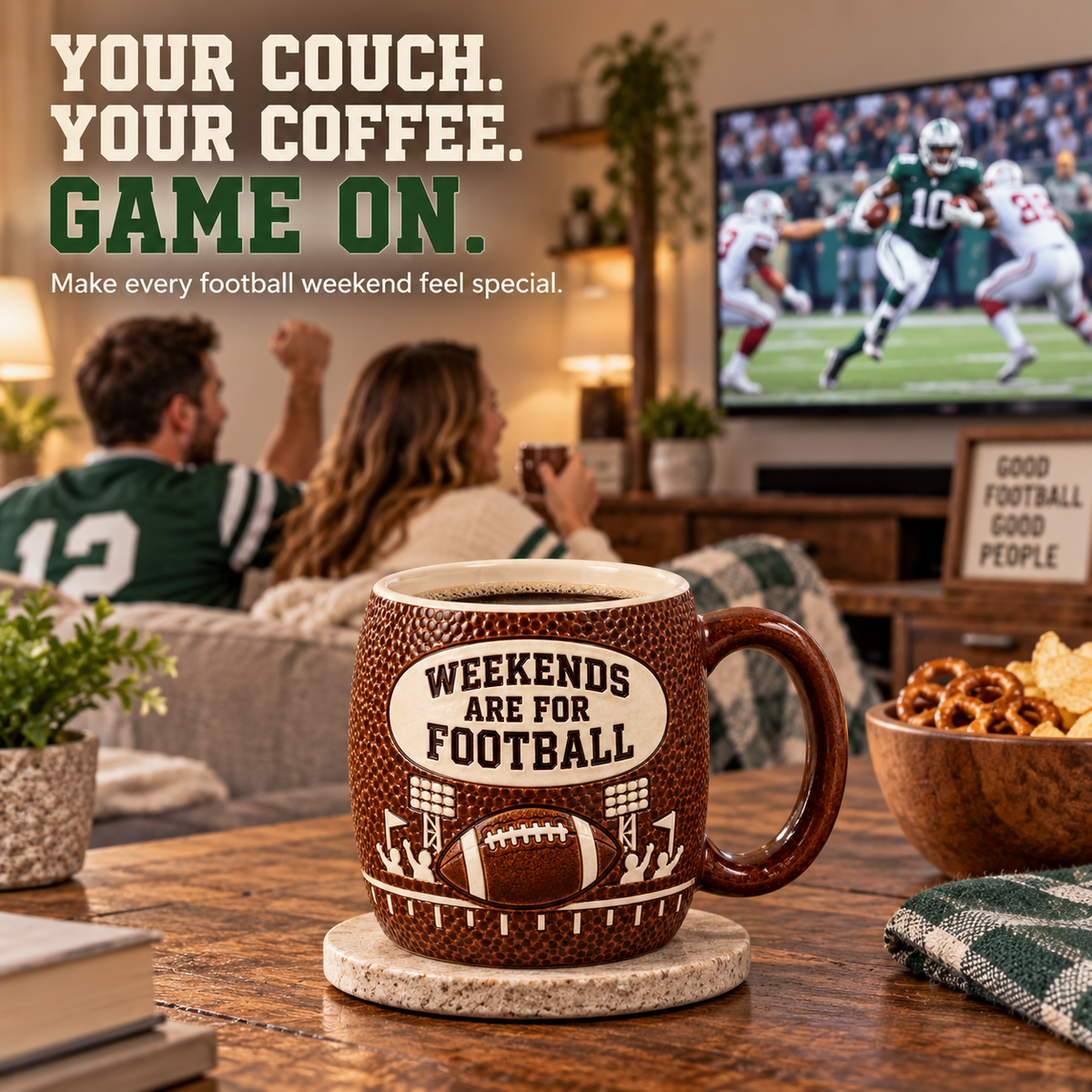 🏈 Your Game Day MVP Has Arrived! The Ultimate "Pigskin" Ceramic Mug ☕️