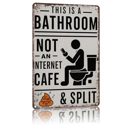 ✨HOT SALE 49% OFF📱🚫Humorous Bathroom Wooden Wall Sign🚽💩