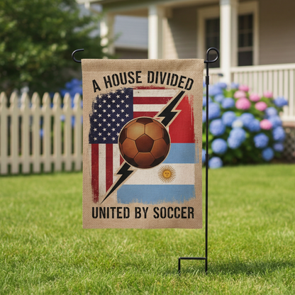 "House Divided, United by Soccer" - 2026 World Cup Edition Premium Garden Flag