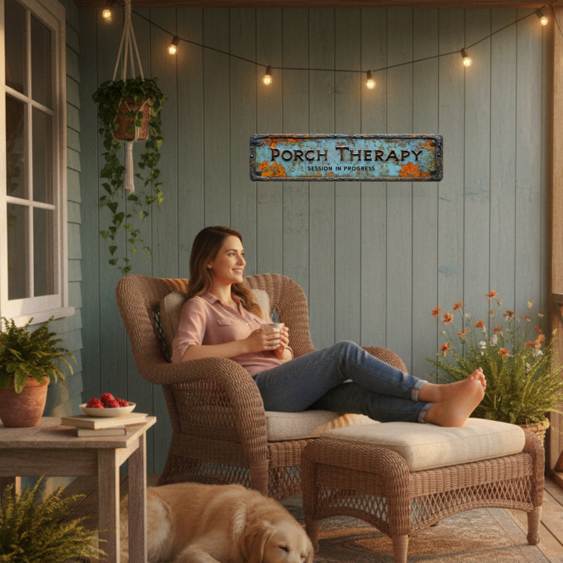 🏡Summer Sale 49% OFF🔥Country-style "Porch Healing" Metal Sign
