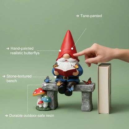 Whimsical "Reading Time" Gnome Figurine with Butterflies – Your Perfect Desk & Garden Companion