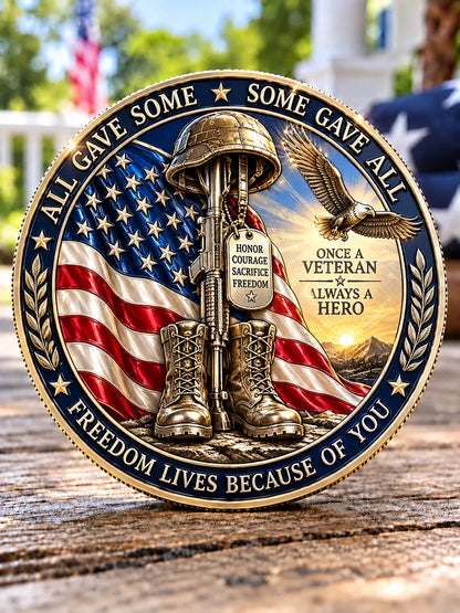 Still Standing U.S. Veteran Commemorative Medal – “Once a Veteran, Always a Hero” Patriotic Tribute Keepsake