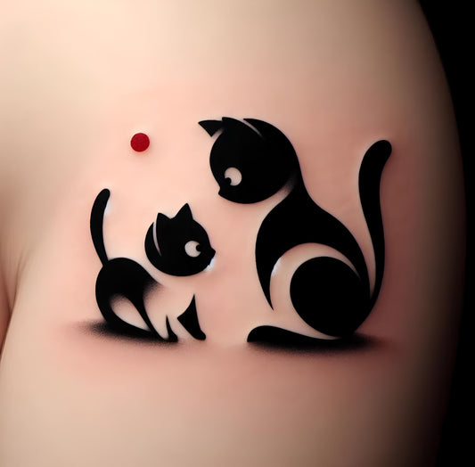 3D Shadow Cat & Kitten Temporary Tattoo - Waterproof & Skin-Safe🐾