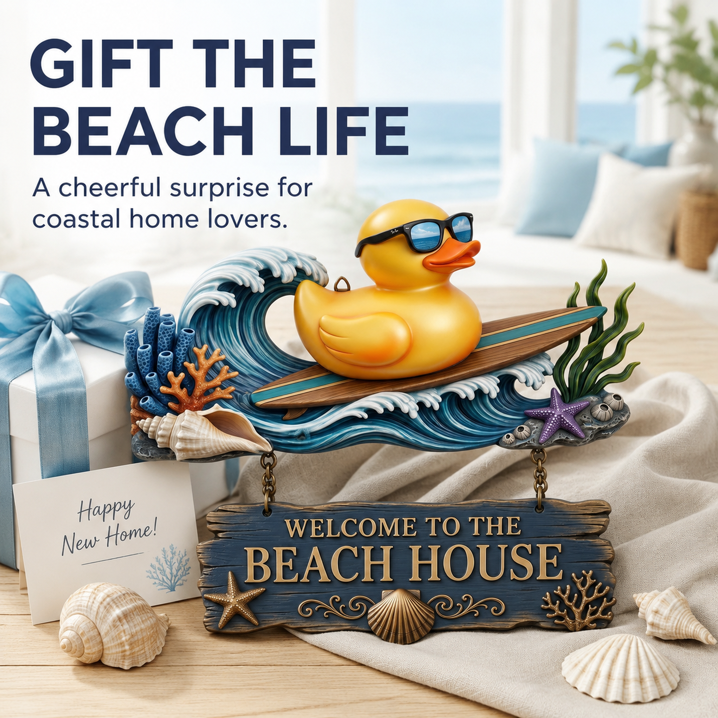 Surfin' Duck 3D Welcome Sign | Funny Beach House & Pool Decor 🏄‍♂️🦆