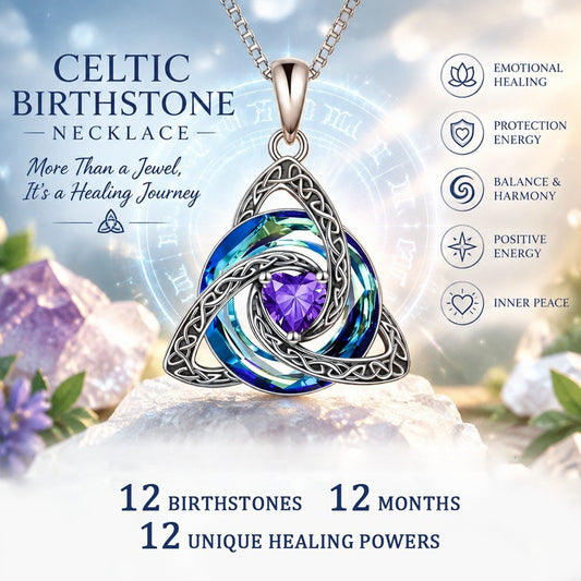 ♾️💖Birthstone Celtic Knot Necklace with cards