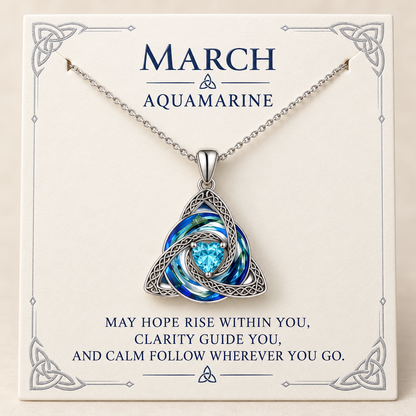 ♾️💖Birthstone Celtic Knot Necklace with cards