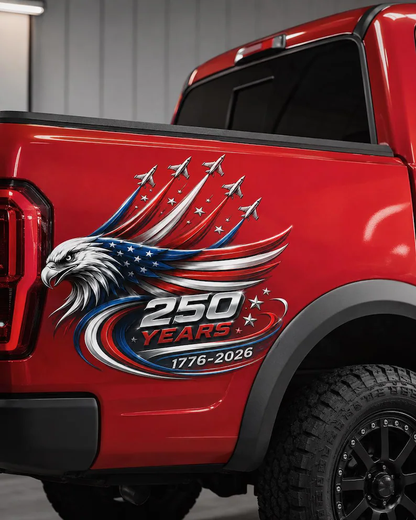 🏆🦅 250th Anniversary of the Founding of the United States commemorative sticker 1776-2026 Patriotic Eagle car decal waterproof vinyl car🚙 and truck decorative sticker🔥