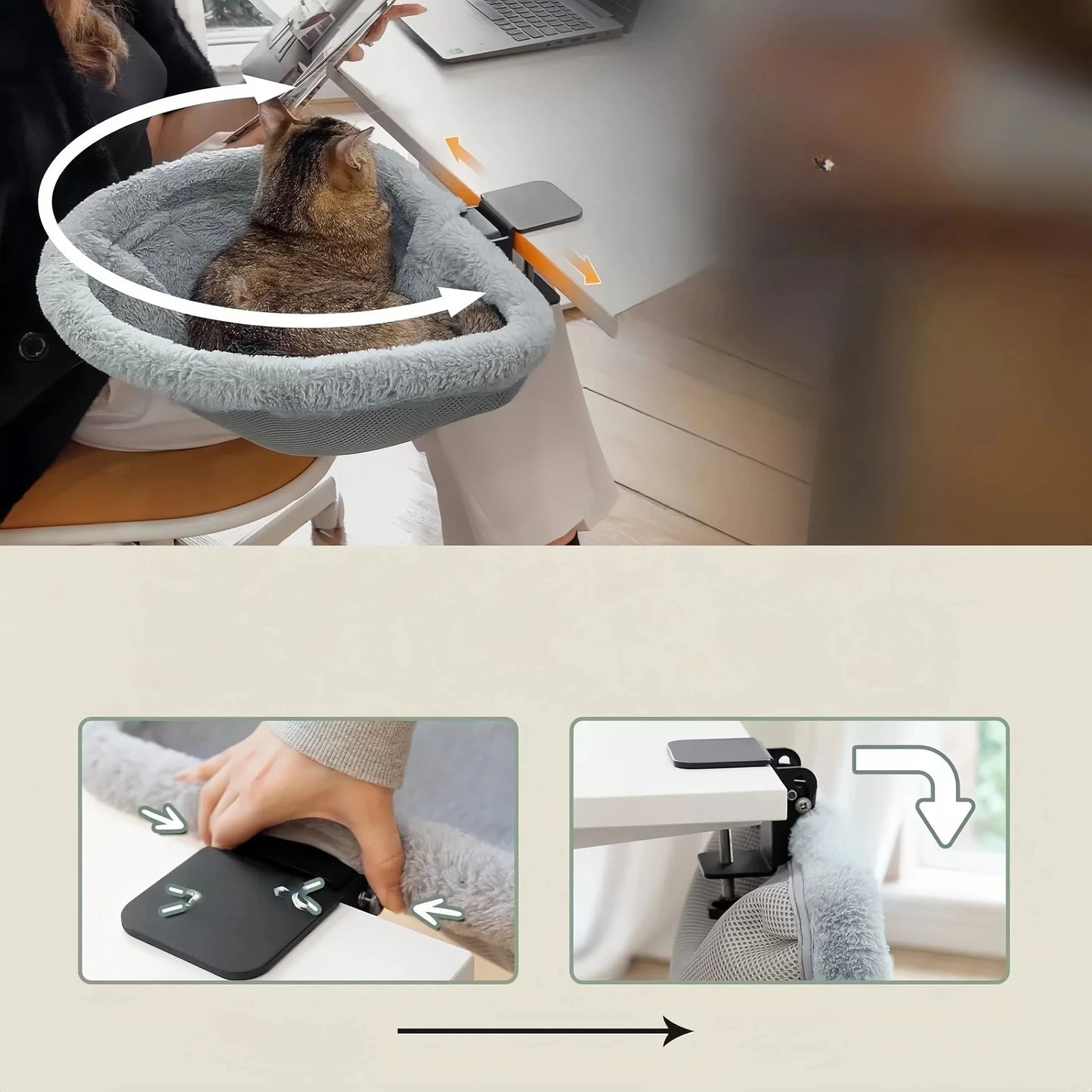 🔥Buy 1 Free Shipping🔥Desktop Cat Hammock — The Ultimate Feline Retreat for Your Workspace