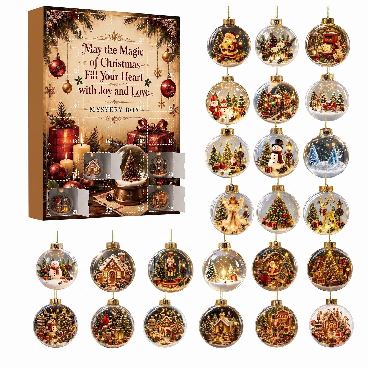 🎄 24-Day Christmas Mystery Ornament Advent Calendar