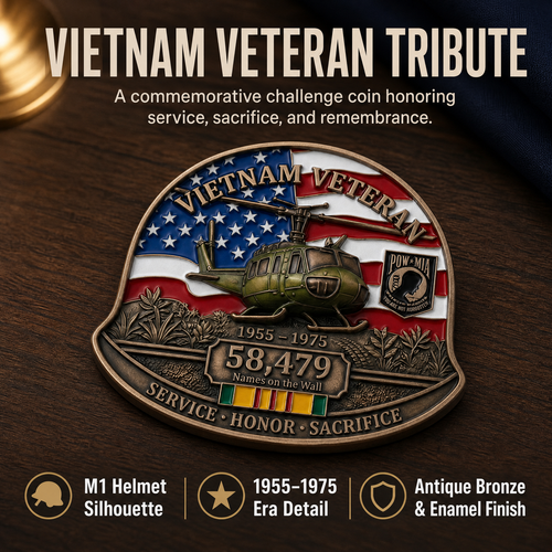 🇺🇸 Last Day Promo: 50% OFF 🎖️ -Vietnam Veteran M1 Helmet Tribute Commemorative Challenge Coin