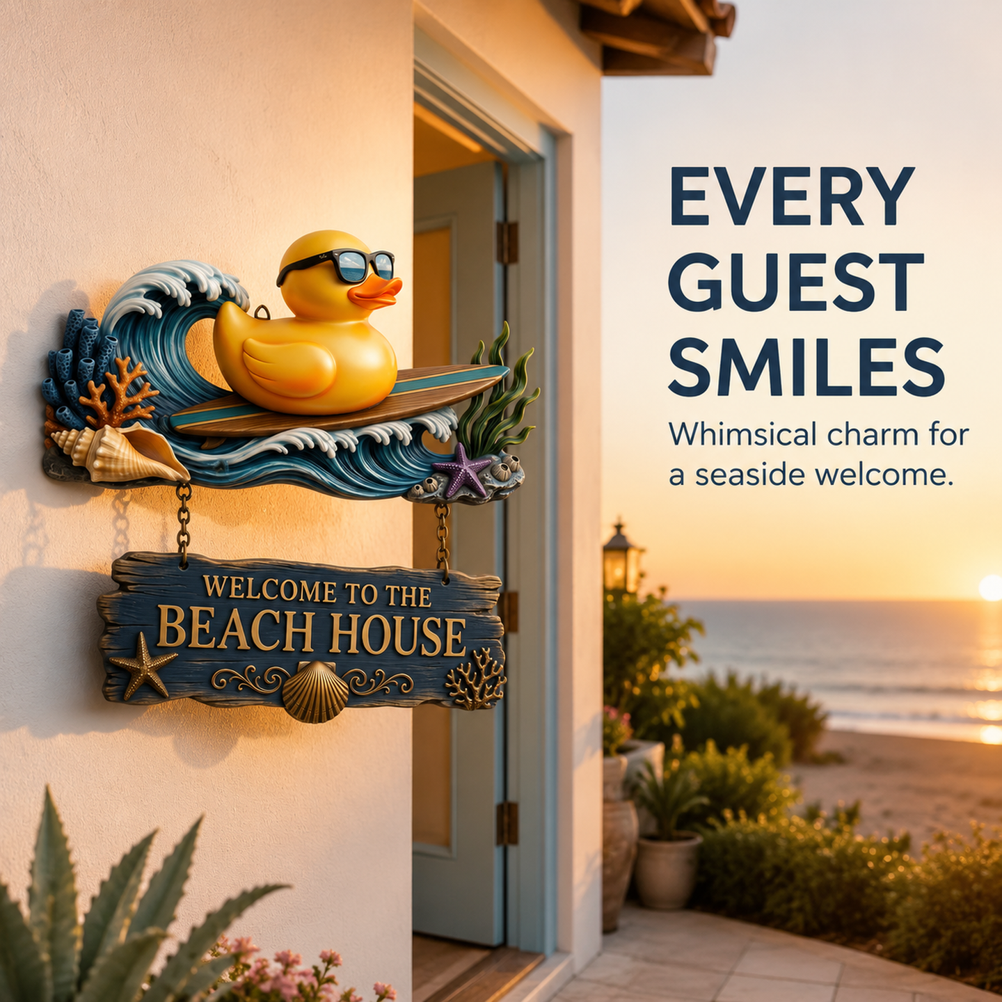 Surfin' Duck 3D Welcome Sign | Funny Beach House & Pool Decor 🏄‍♂️🦆
