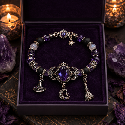 🔮 Witch’s Crystal Moon Charm Bracelet🔥🔥