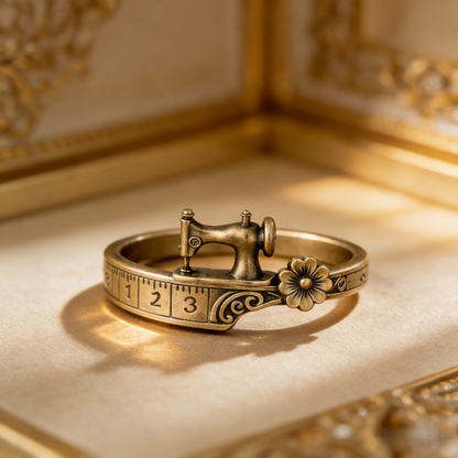 Sewing Machine Bracelet & Ring Set🧵