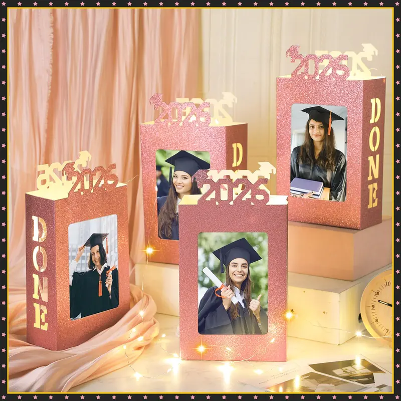4/8Pcs Graduation Centerpieces for Class of 2026 Fit 4x6in Photo | Fillable Picture Box