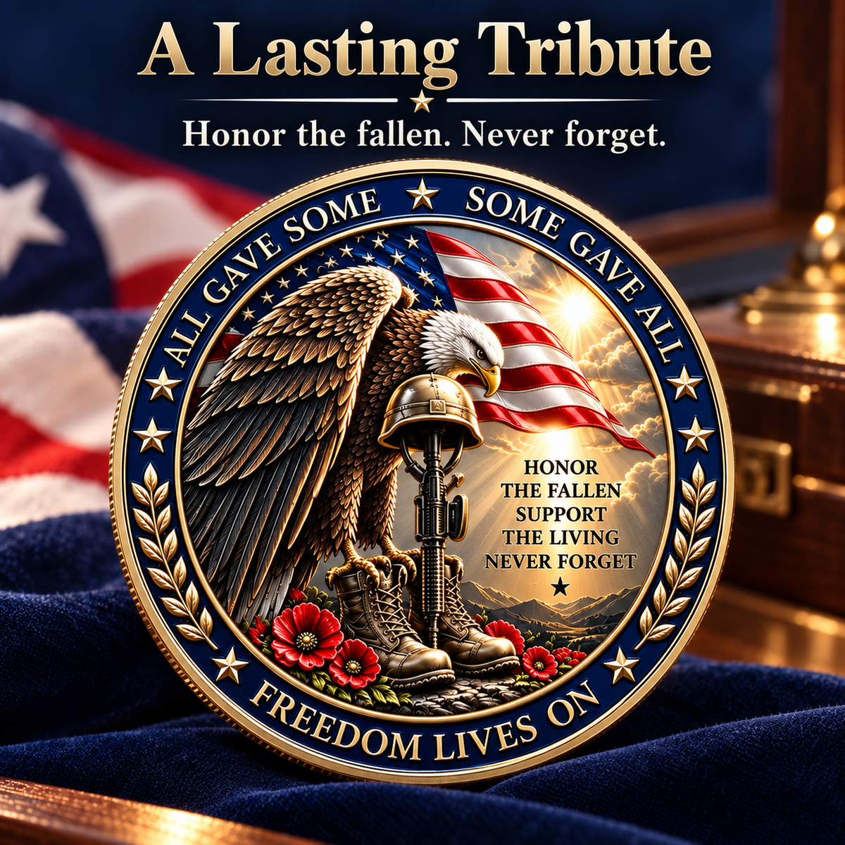 Freedom Isn’t Free – Thank You to Our Heroes Double-Sided Memorial Medallion