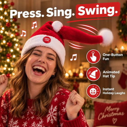 🎅 🤣 Singing & Dancing Santa Hat — Animated Christmas Party Hat(📦Buy 3 Free Shipping)