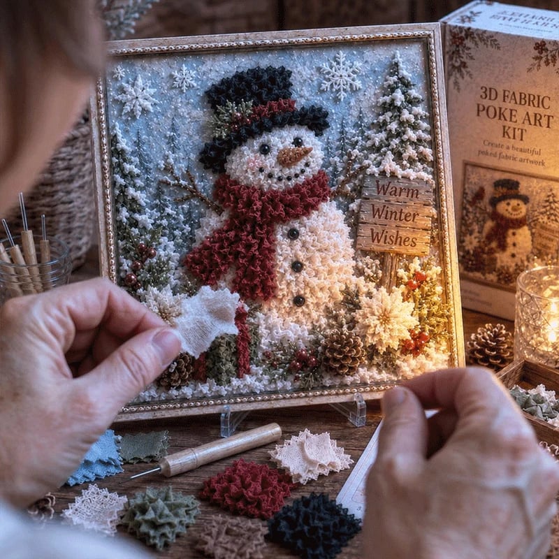 🔥HOT SALE🔥🎁 3D Christmas Fabric Poke Art Kit